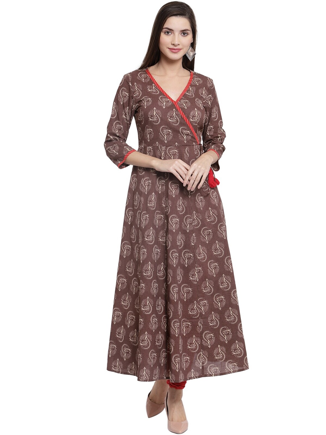 The Kurta Express Women Brown Printed A-Line Kurta