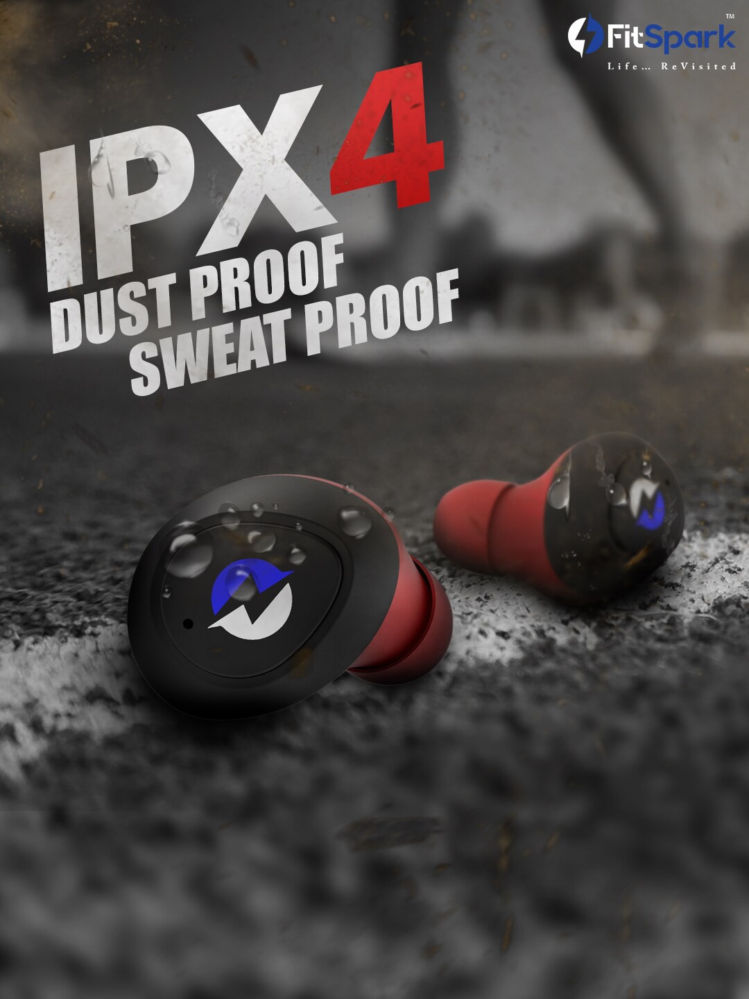 

FitSpark Unisex Black & Red Ladybird Ultra Light Weight HD Sound True Wireless Earphones With In-Built Mic
