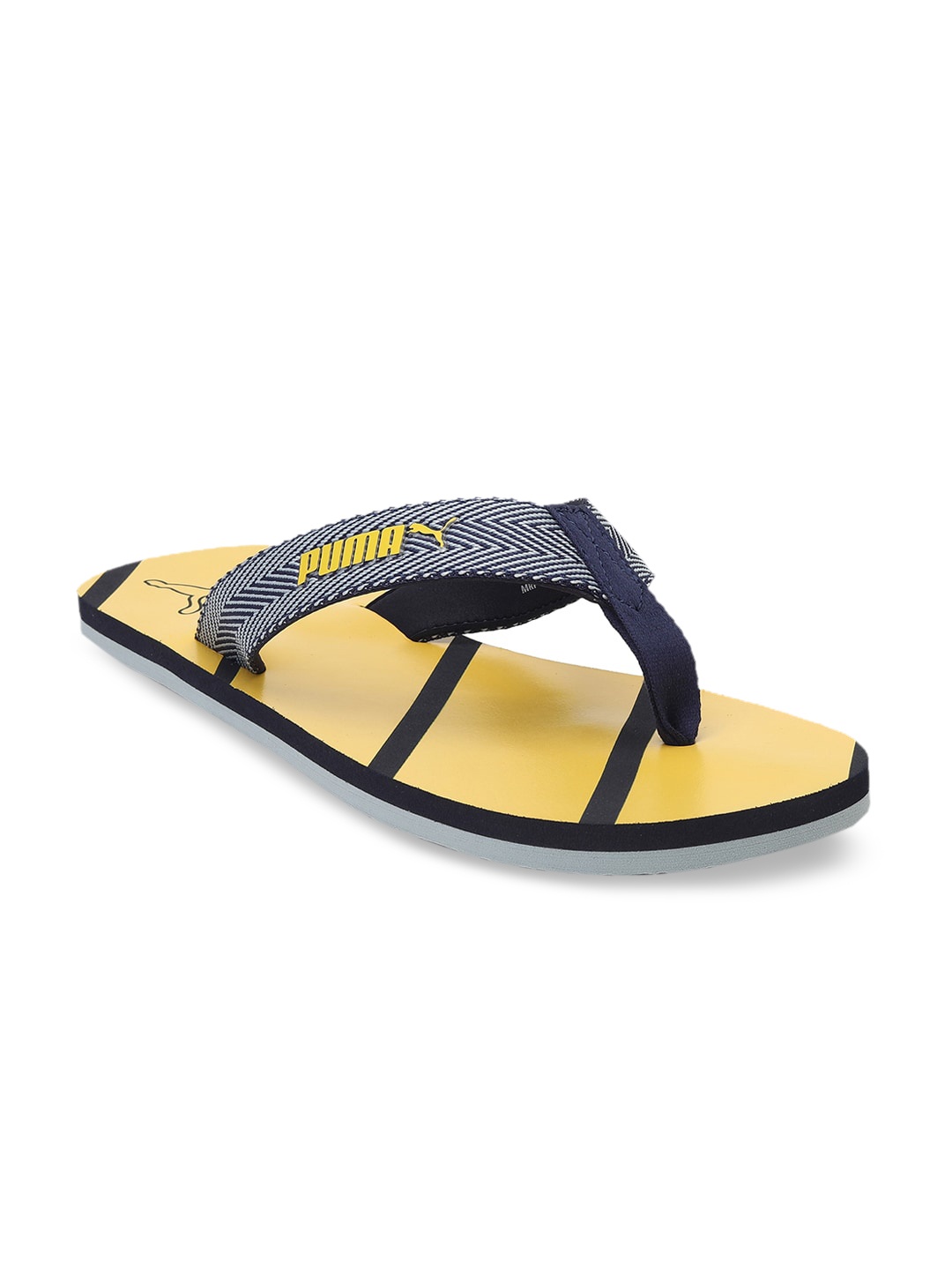 

Puma Unisex Blue & Yellow Printed Thong Flip-Flops