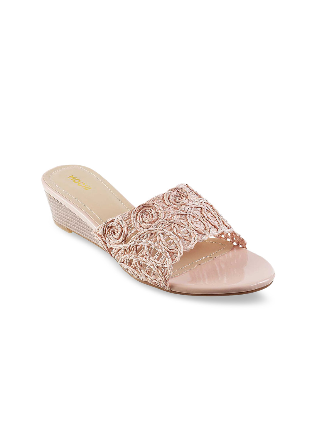 

Mochi Women Pink Woven Design Heels