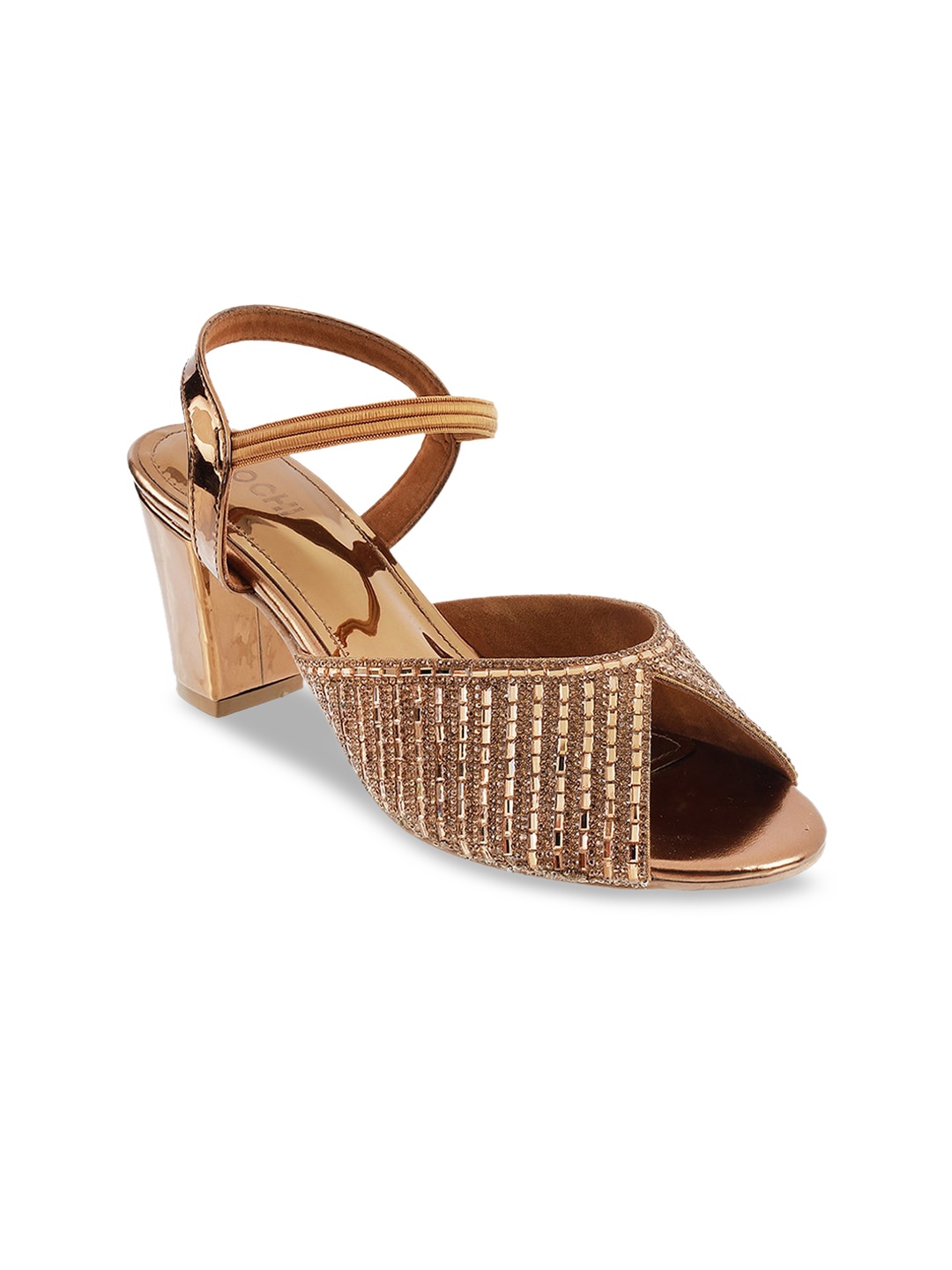

Mochi Women Gold-Toned Embellished Peep Toes