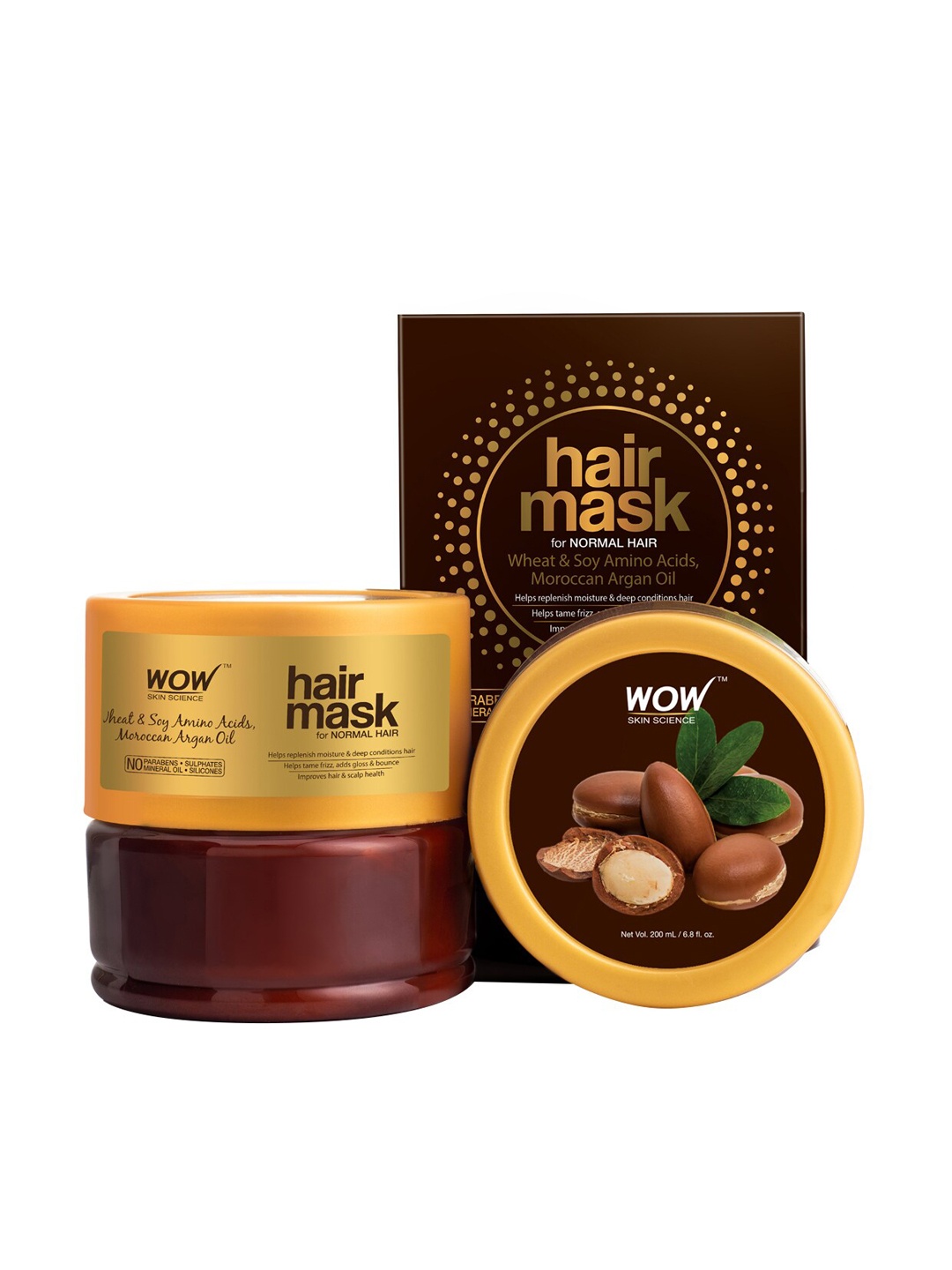 

WOW SKIN SCIENCE Hair Mask For Normal Hair 200 ml, Brown