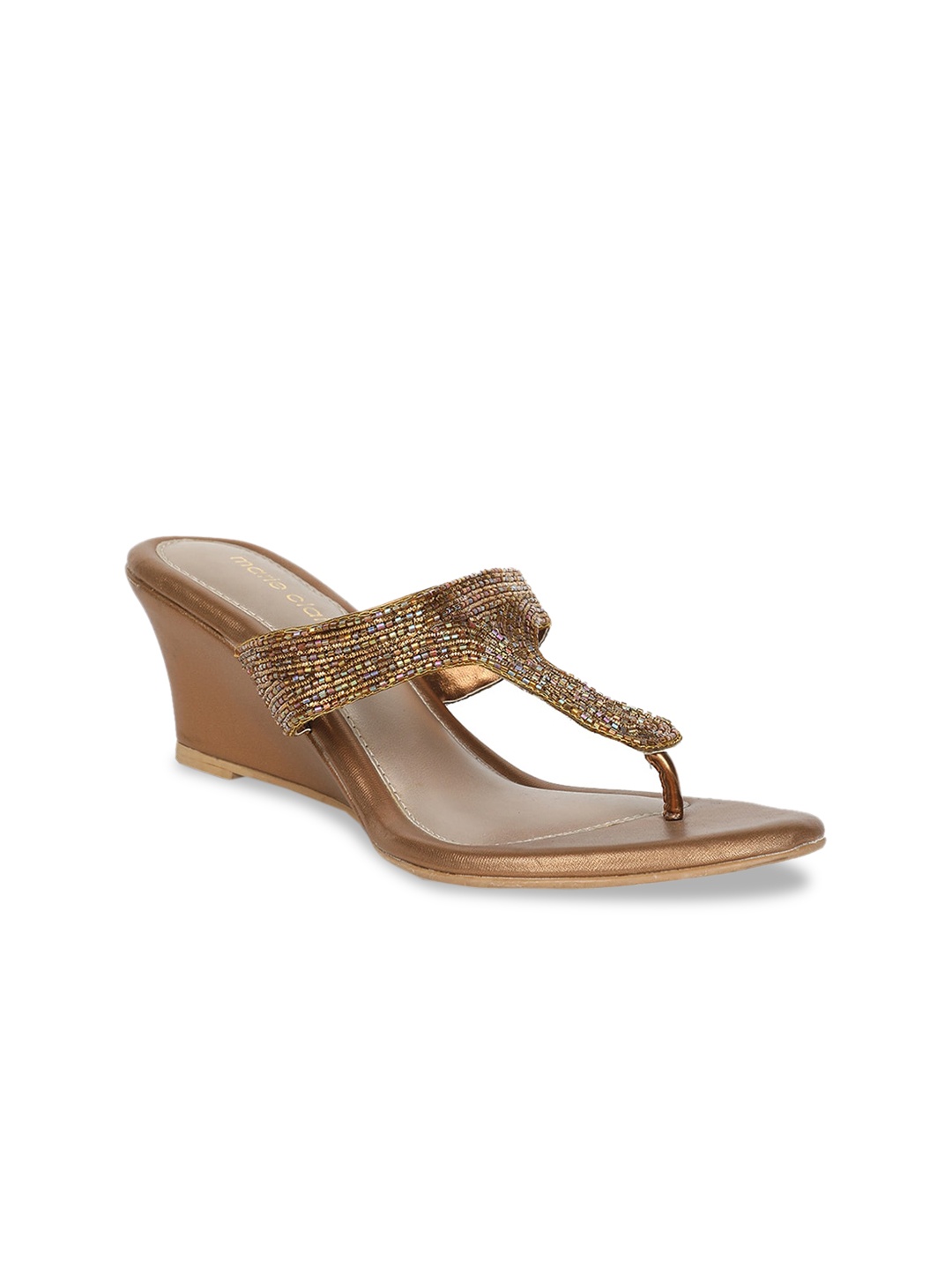 

Bata Women Brown Embellished Wedges