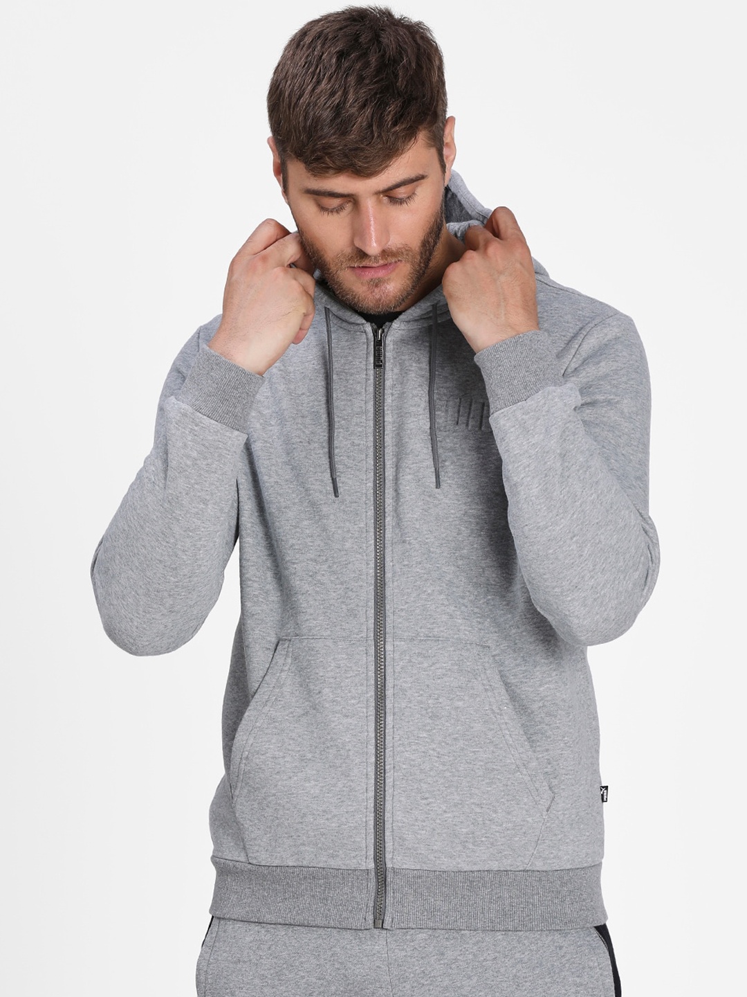 

Puma Men Grey Solid Modern Basics Full-Zip Regular Fit Hoodie