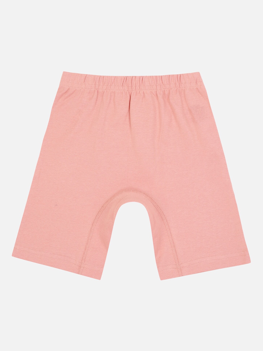 

PROTEENS Girls Peach-Coloured Solid Slim Fit Sports Shorts