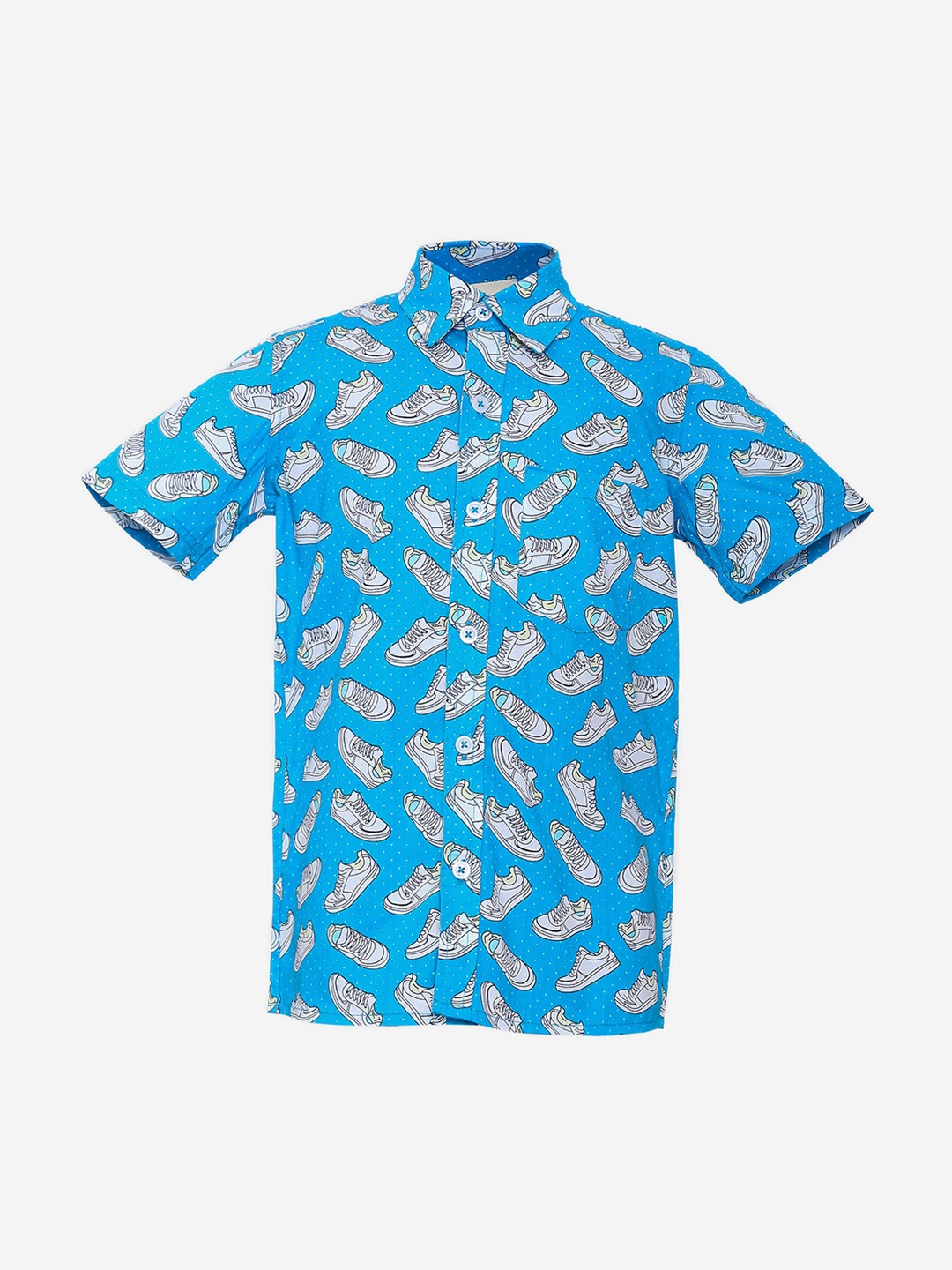 

luyk Boys Blue Regular Fit Printed Casual Sustainable Shirt