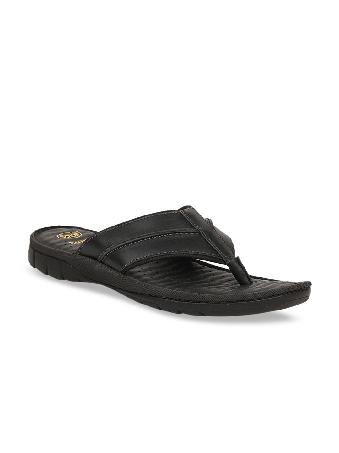 Scholl Men Black Solid Thong Flip-Flops