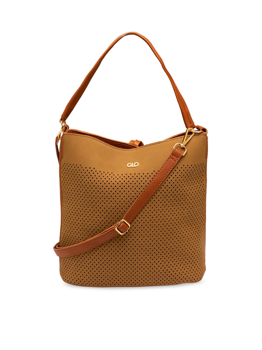 

Globus Mustard Brown Textured Hobo Bag