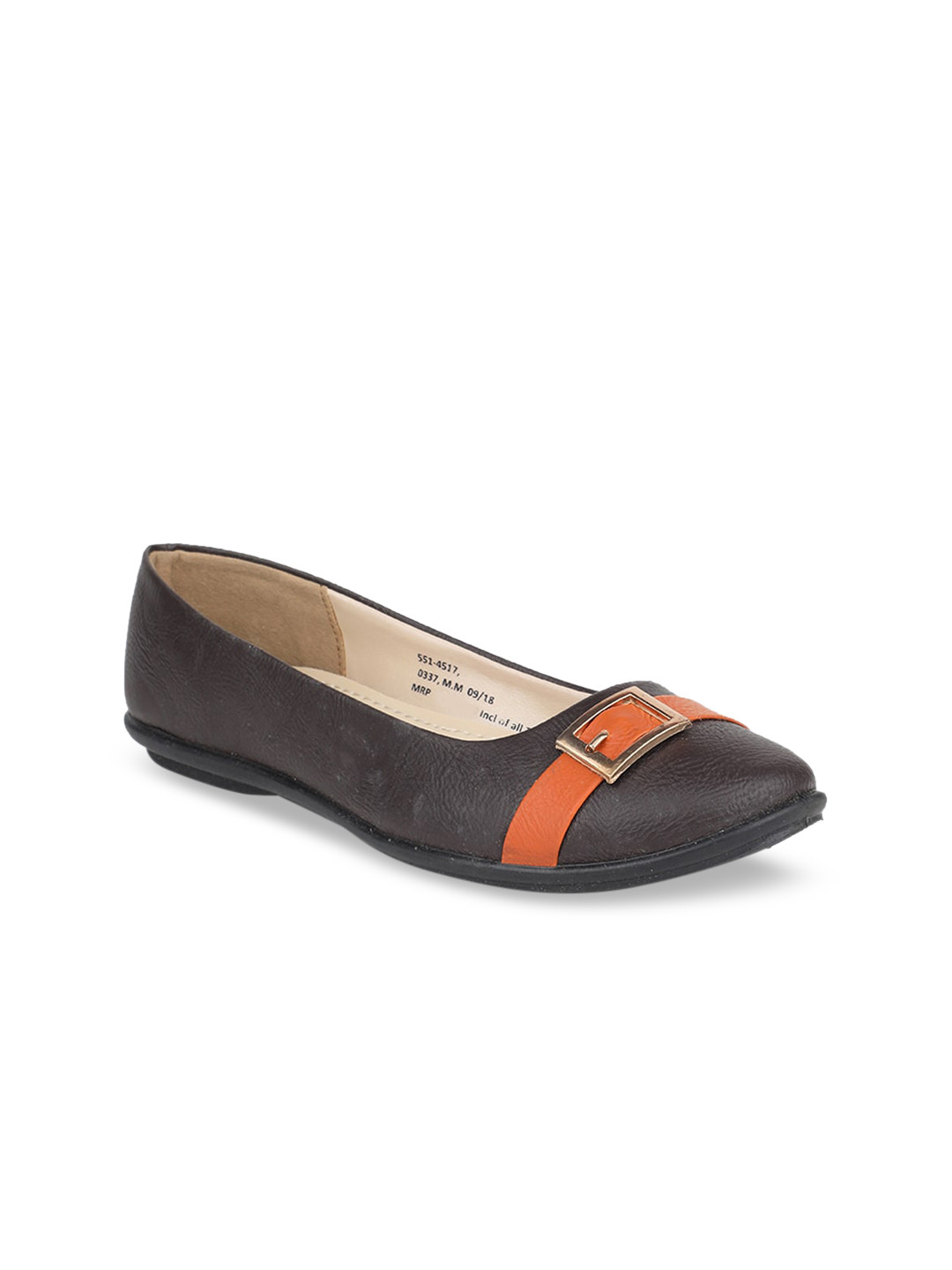 

Bata Women Brown Solid PU Ballerinas