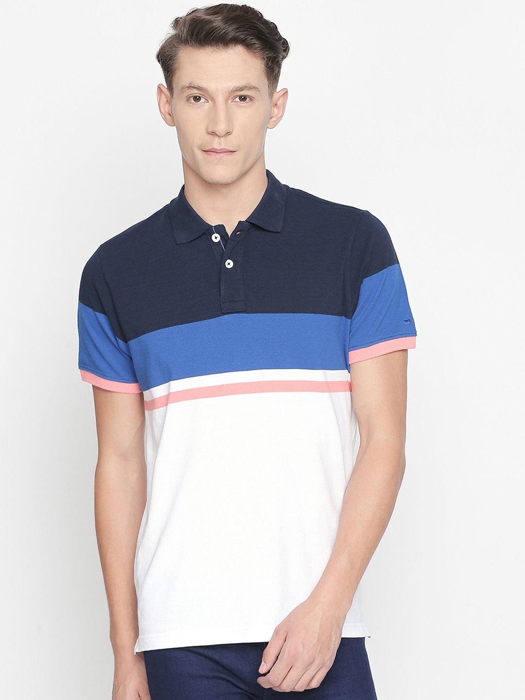

Basics Men Blue Solid Round Neck T-shirt