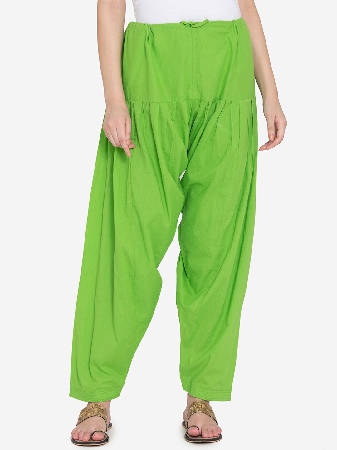 

Kifahari Women Lime Green Solid Loose-Fit Salwar