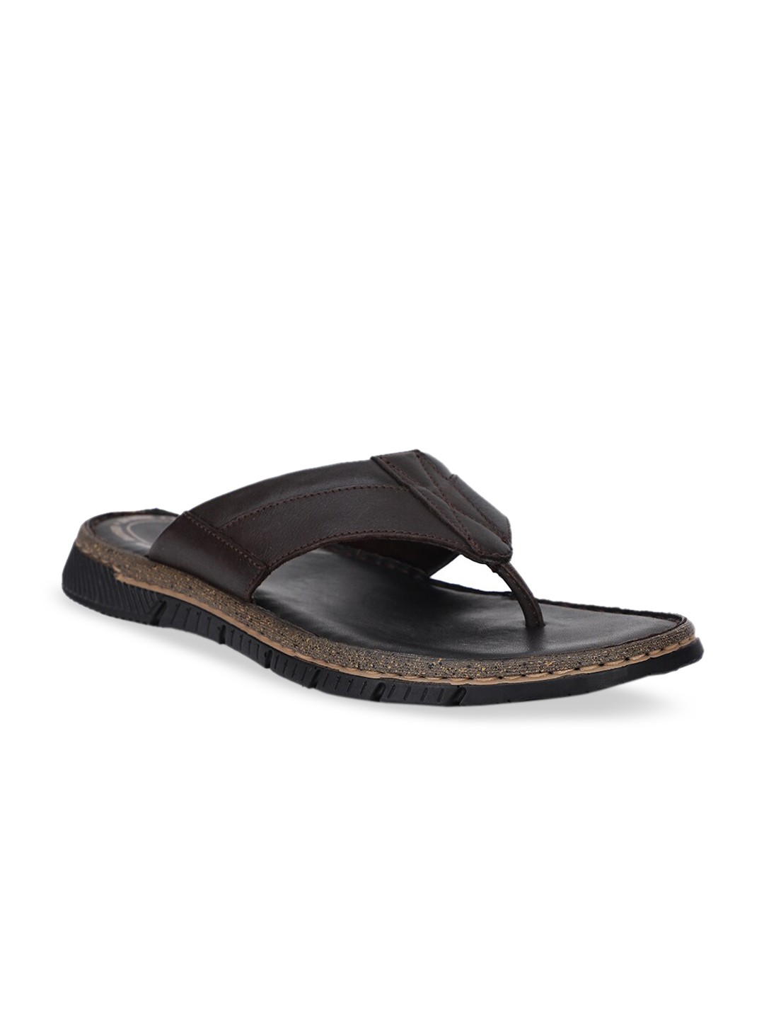 

Bata Men Black Comfort Leather Sandals