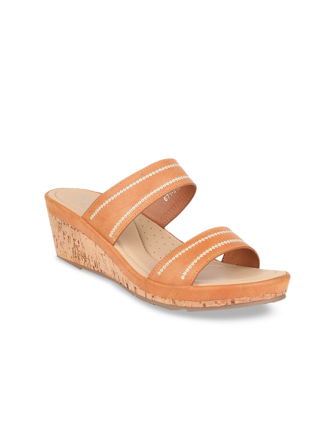 

Bata Women Beige Striped Wedges