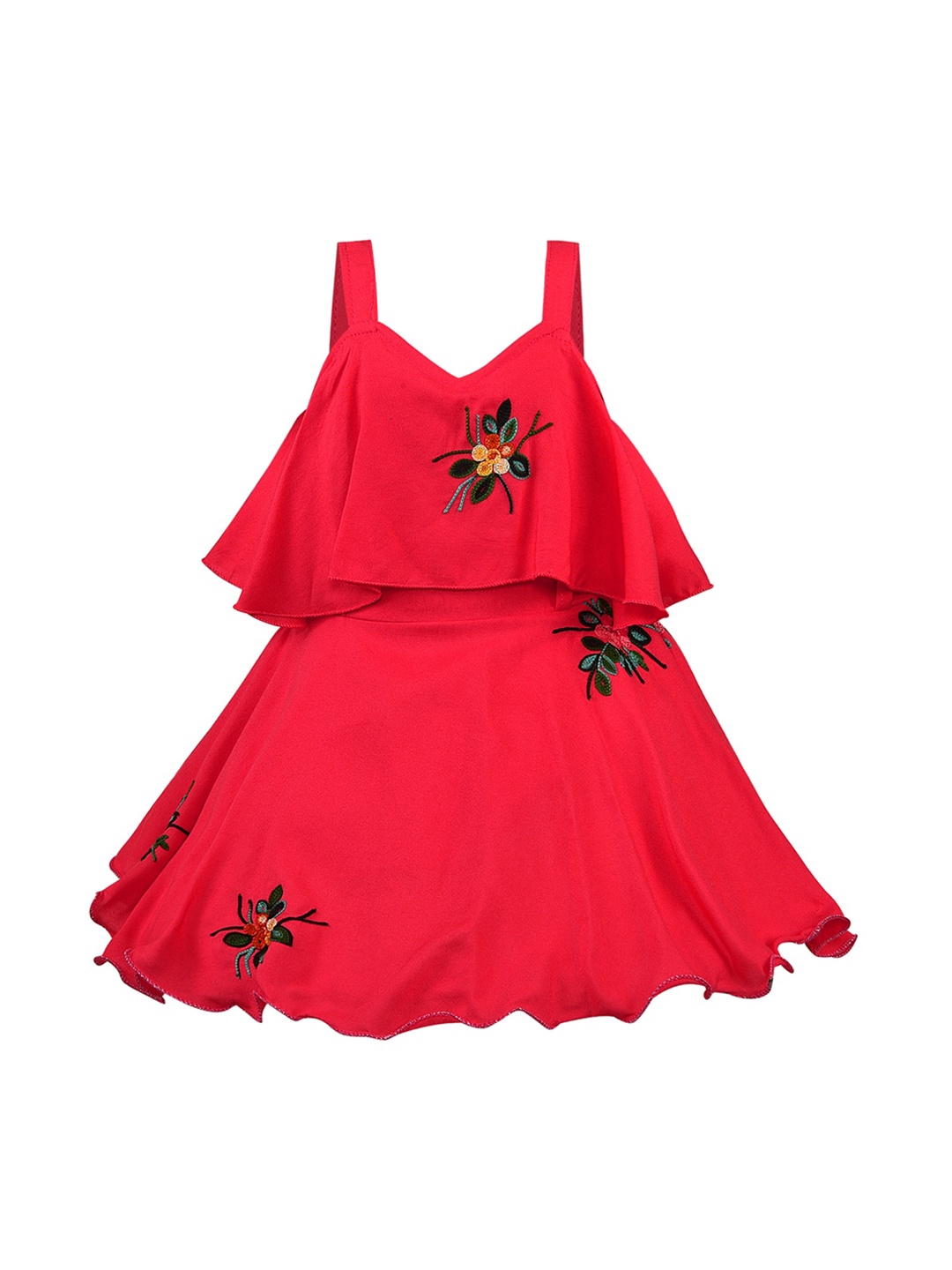 

Wish Karo Girls Fuchsia Pink Solid A-Line Dress
