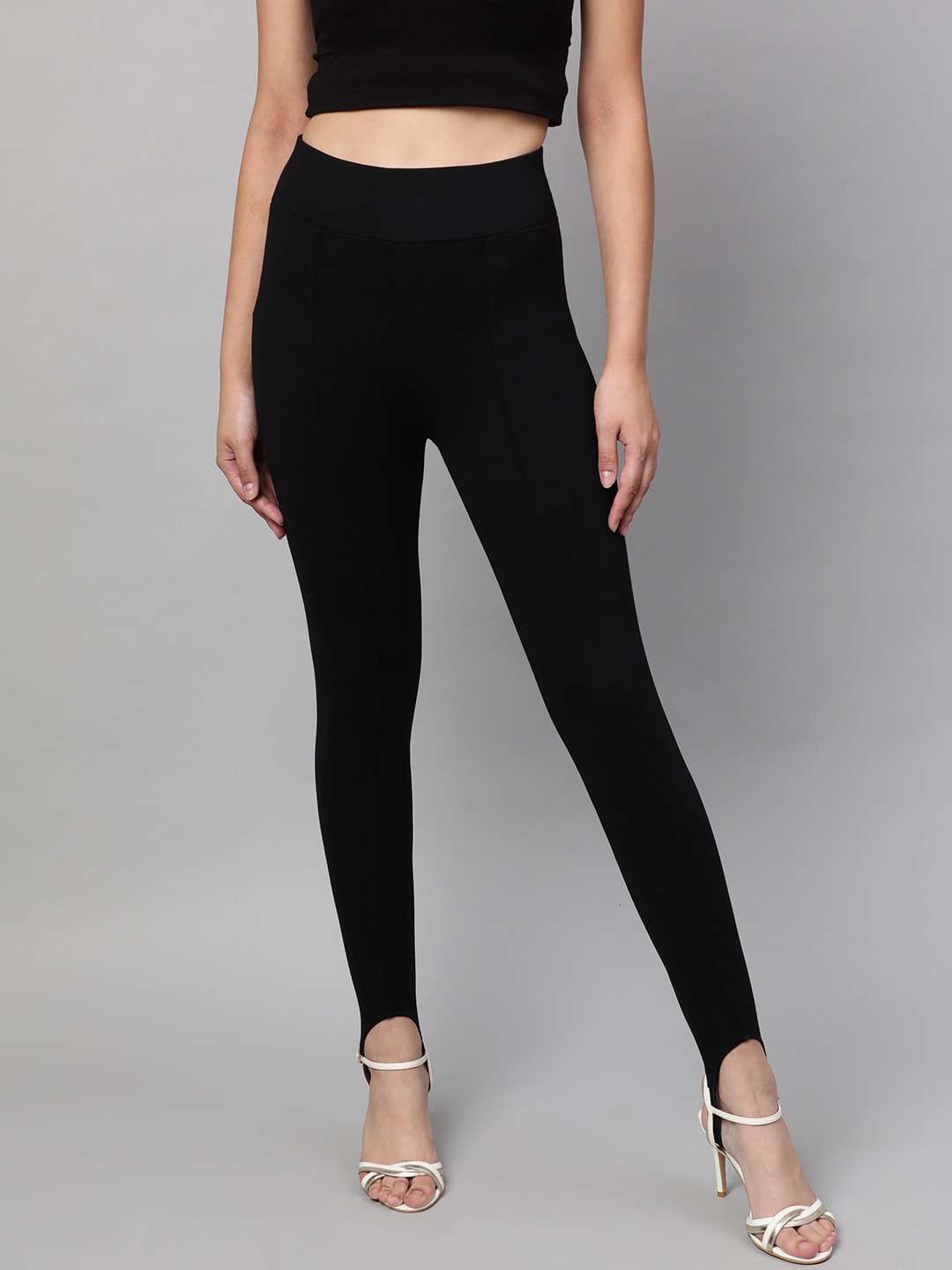 

STREET 9 Women Black Solid Skinny-Fit Treggings