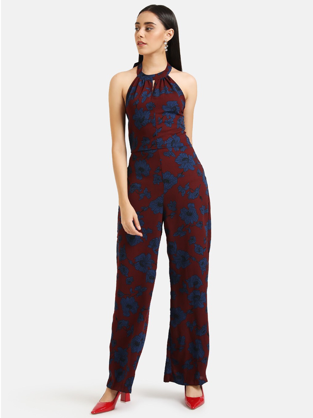 

Kazo Women Maroon Printed Basic Jumpsuit