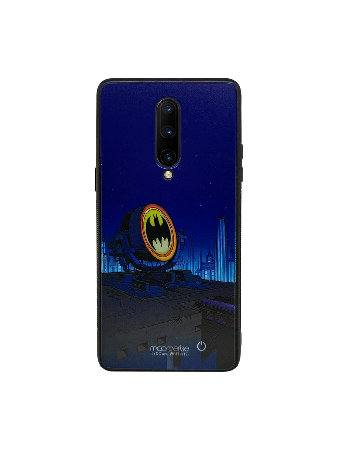 

macmerise Blue & Black DC Comics Light Up Bat Lumous Sustainable OnePlus 8 Back Case