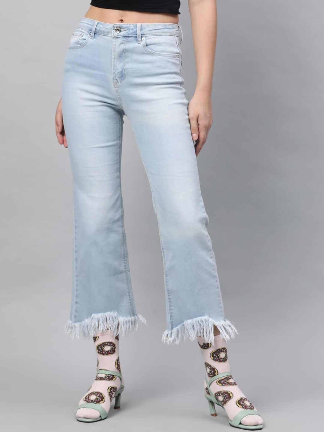

STREET 9 Women Blue Straight Fit Mid-Rise Clean Look Stretchable Jeans