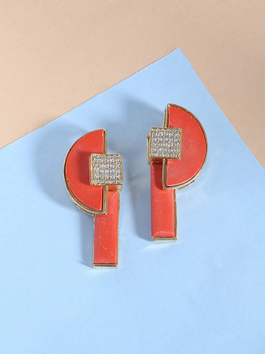 

Tistabene Orange Contemporary Studs