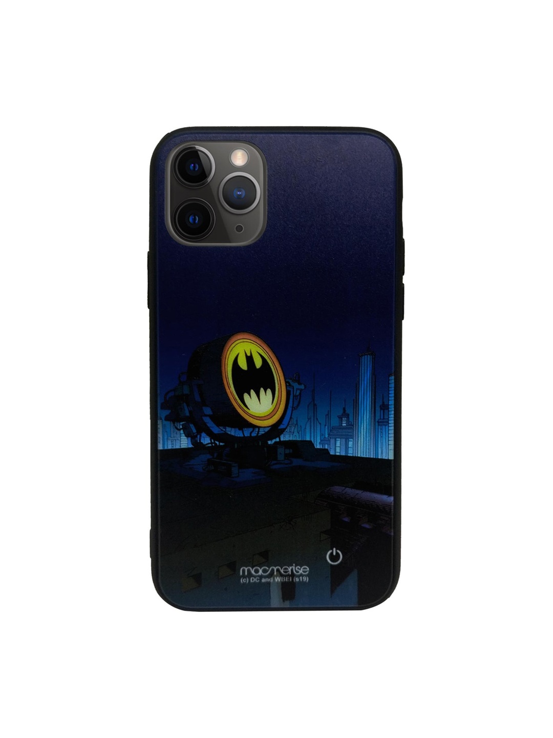 

macmerise Blue & Black DC Comics Light Up Bat Lumous Sustainable IPhone 11 Pro Back Case
