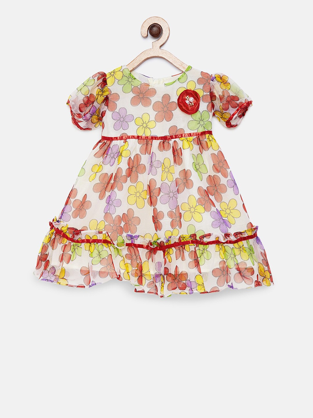 

MANY FROCKS & Girls White Printed A-Line Dress