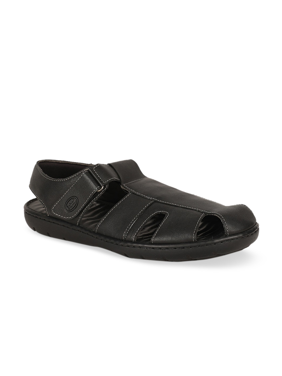 

Scholl Men Black Comfort Leather Sandals