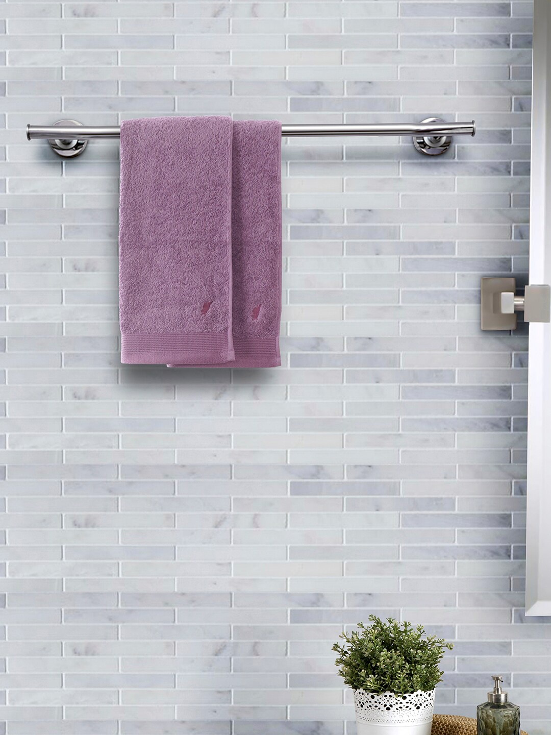 

MASPAR Set Of 2 Purple 550 GSM Hand Towels