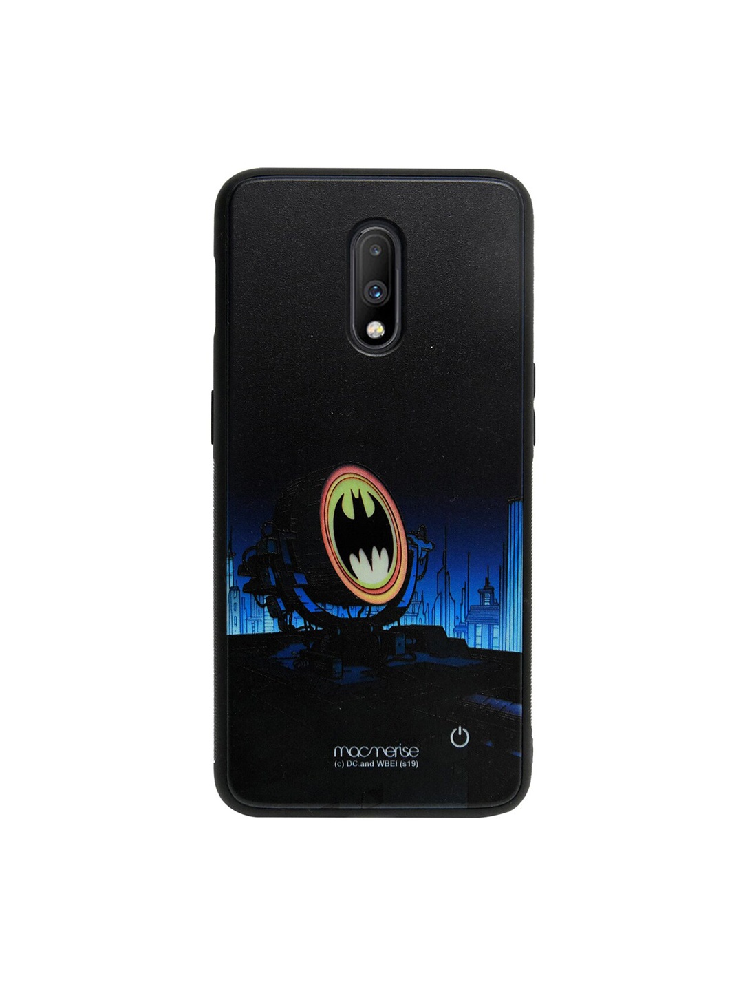 

macmerise Blue & Black DC Comics Light Up Bat Lumous Sustainable OnePlus 7 Back Case