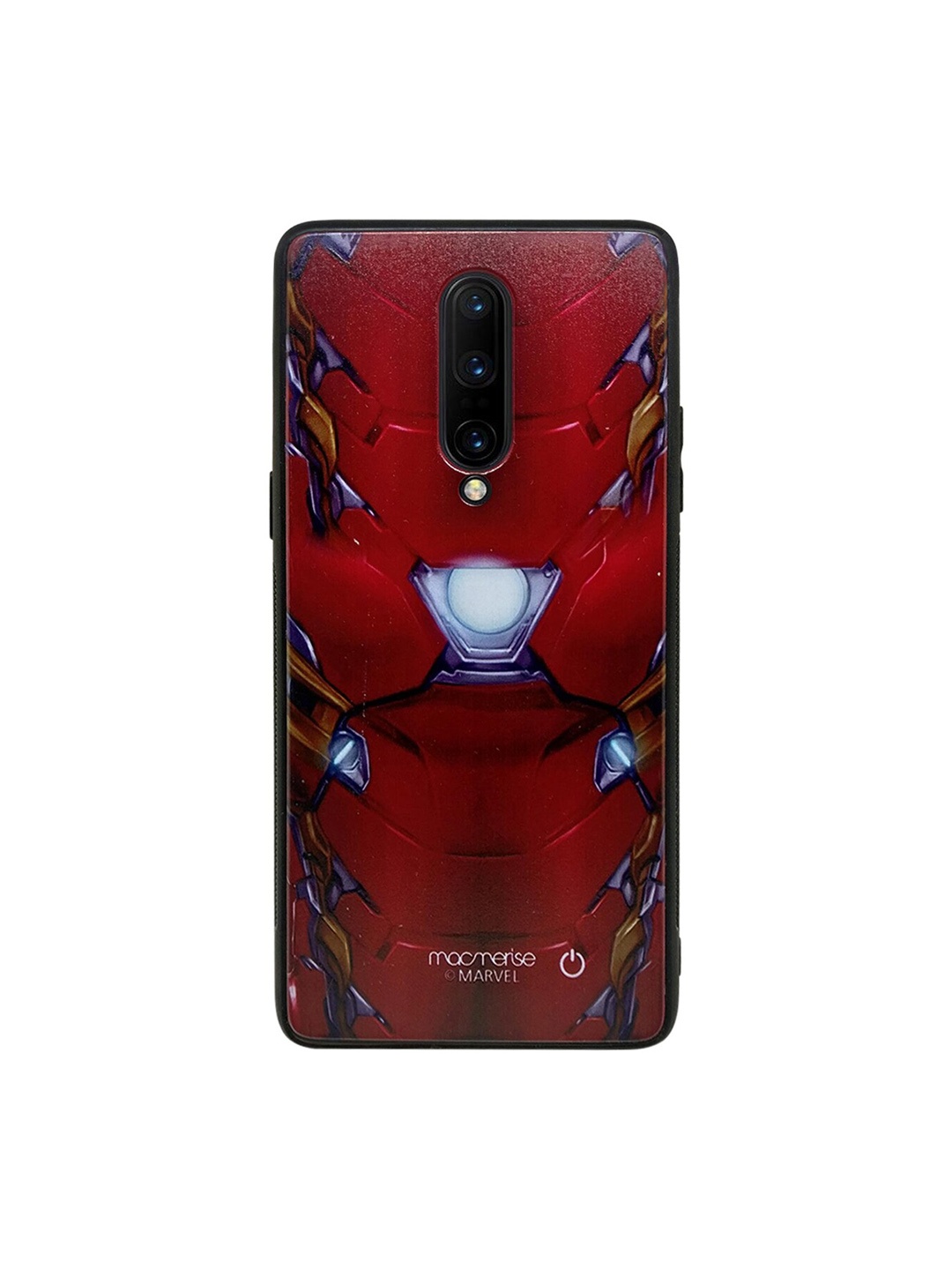 

macmerise Red & Blue Marvel Comics Suit Up Ironman Lumous Sustainable OnePlus 8 Back Case