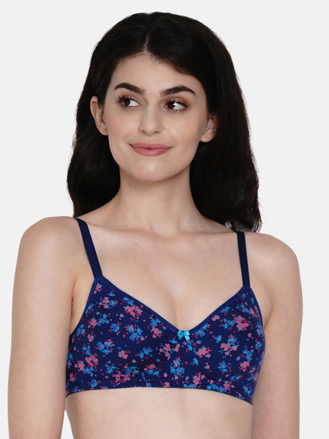 

Enamor Blue Non-Wired Non Padded High Coverage Everyday Bra A074