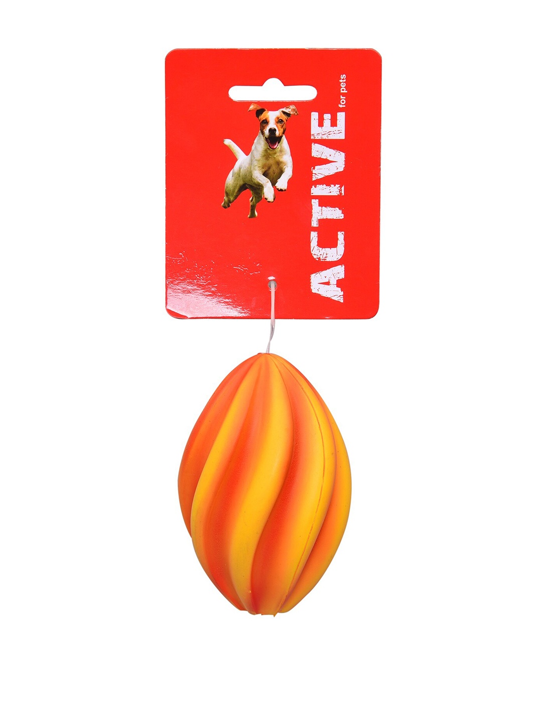 

GLENAND Orange GL Rubber Squeaky Swirl Foot Ball 4.75 IN GI0057 Pet Toy