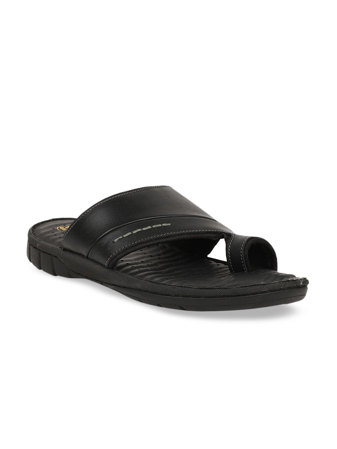 

Scholl Men Black Leather Comfort Sandals