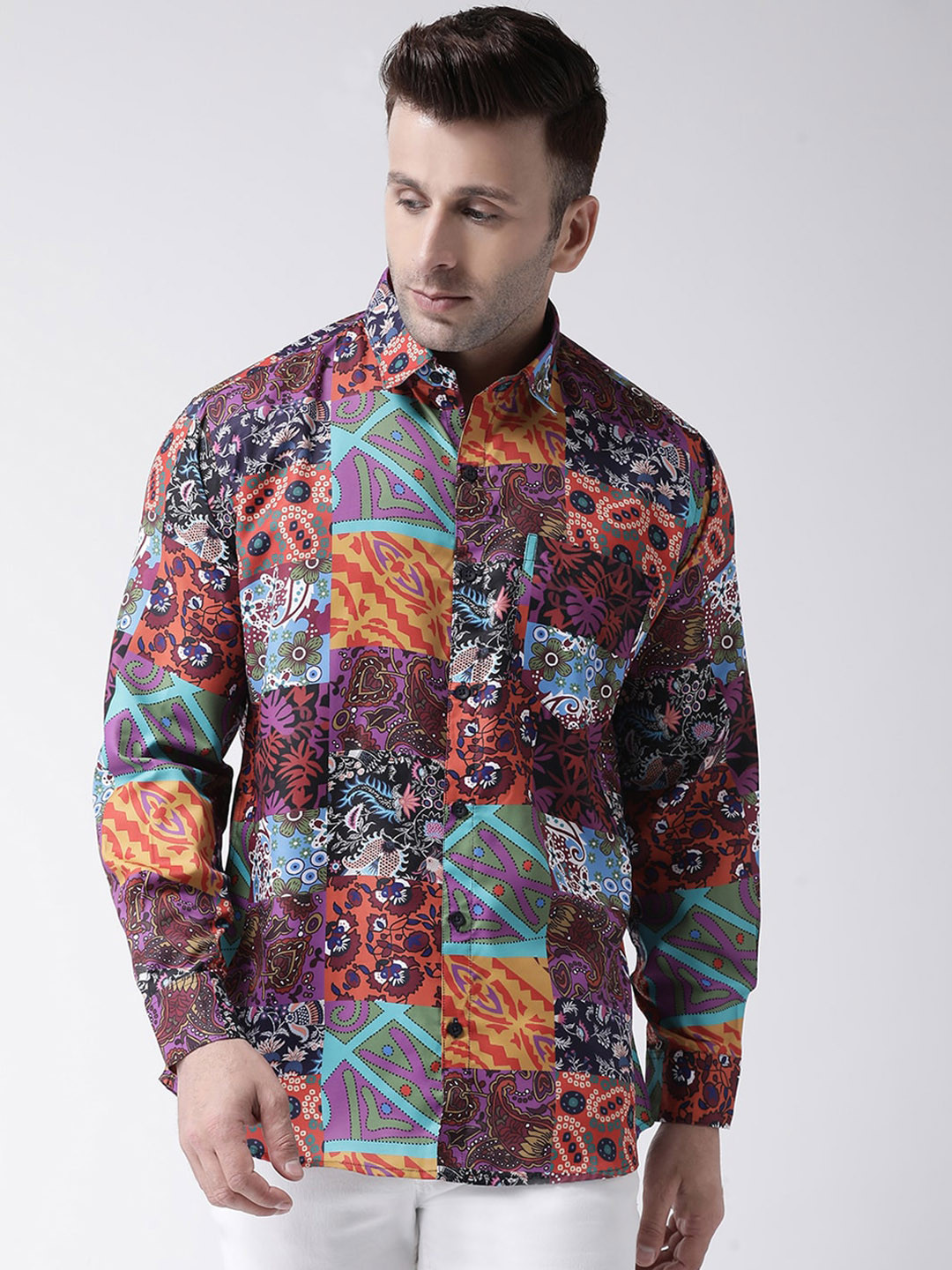 

Hangup Men Multicoloured Slim Fit Floral Print Casual Shirt, Multi