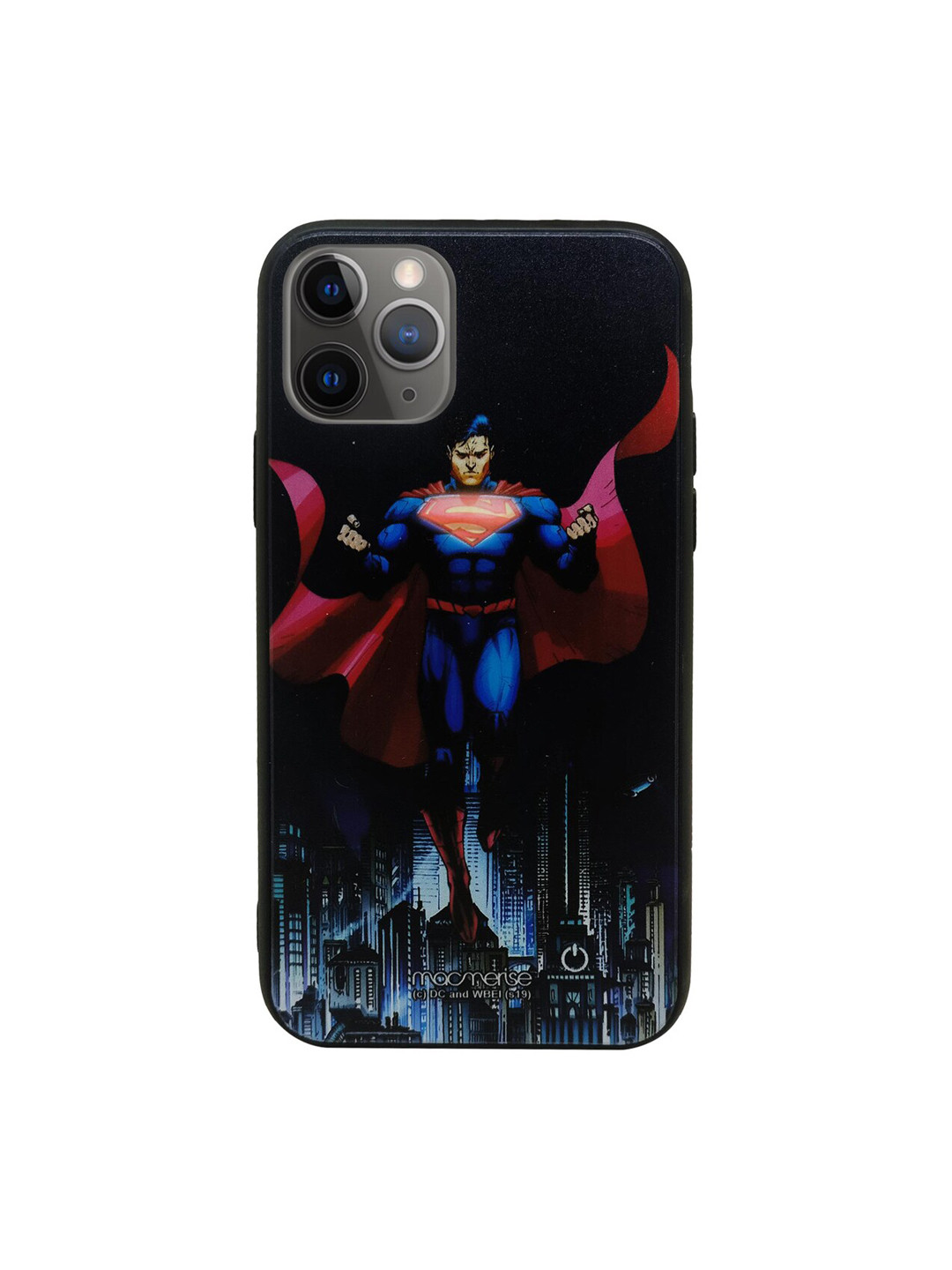 

macmerise Blue & Red DC Comics Metropolis Savior Lumous Sustainable IPhone 11 Pro Back Case