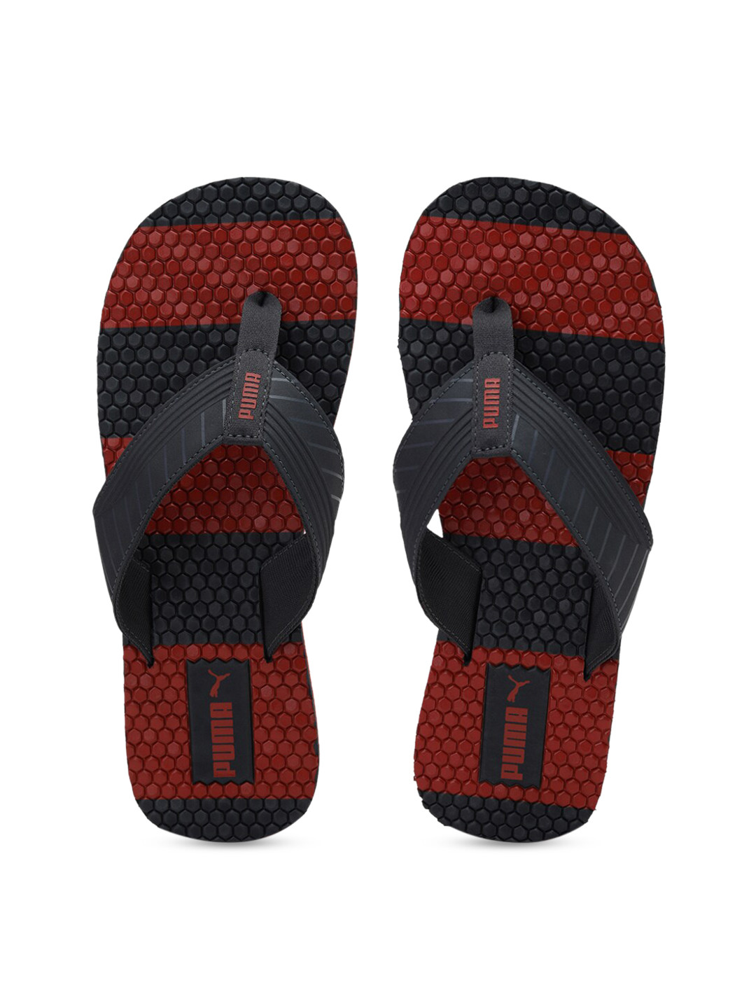 

Puma Unisex Grey & Red Printed Thong Flip-Flops