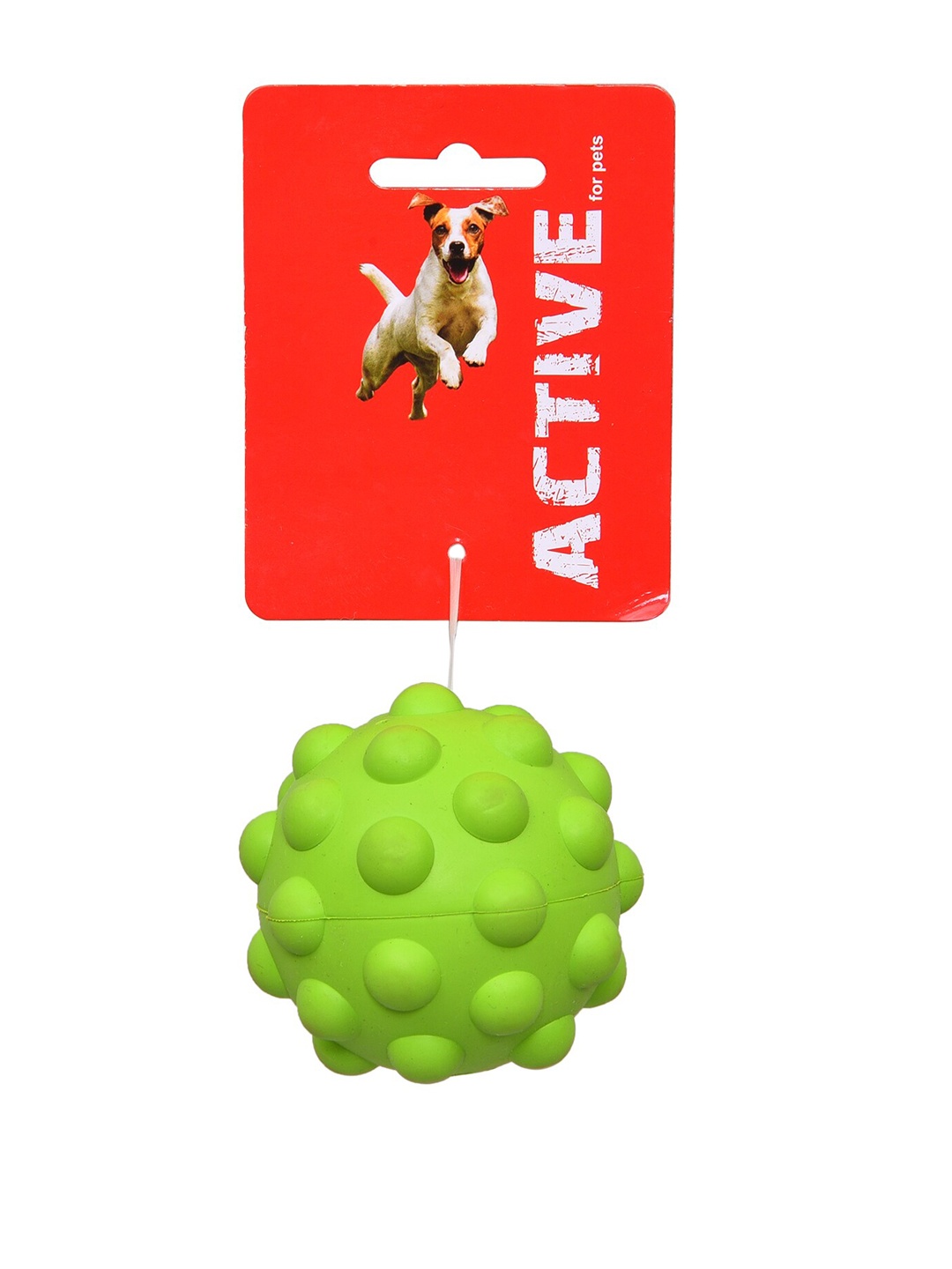 

GLENAND Green Active Rubber Squeaky Atomic Ball Large GI0052 Pet Toy