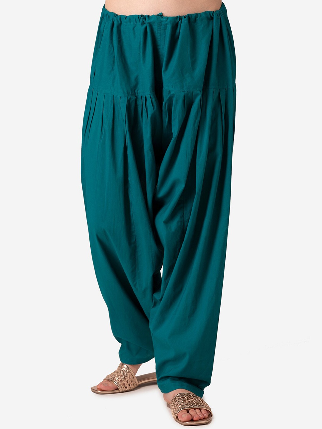 

Kifahari Women Teal Green Solid Loose-Fit Salwar