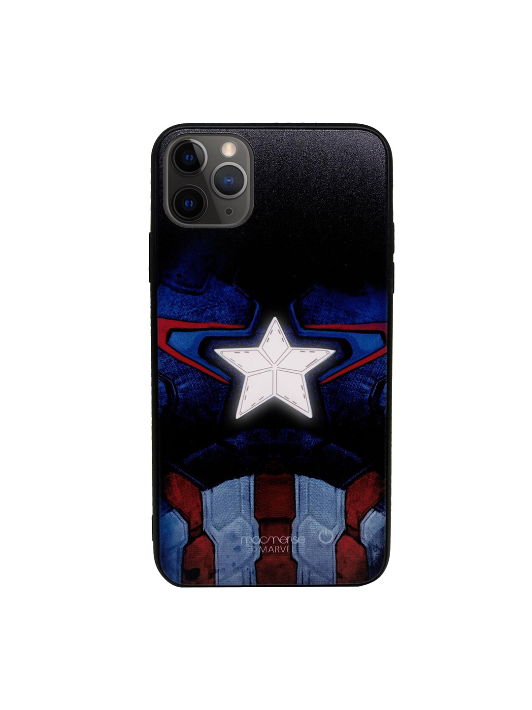 

macmerise Blue & Grey Marvel Comics Captain America Suit Lumous Sustainable IPhone 11 Pro Max Back Case