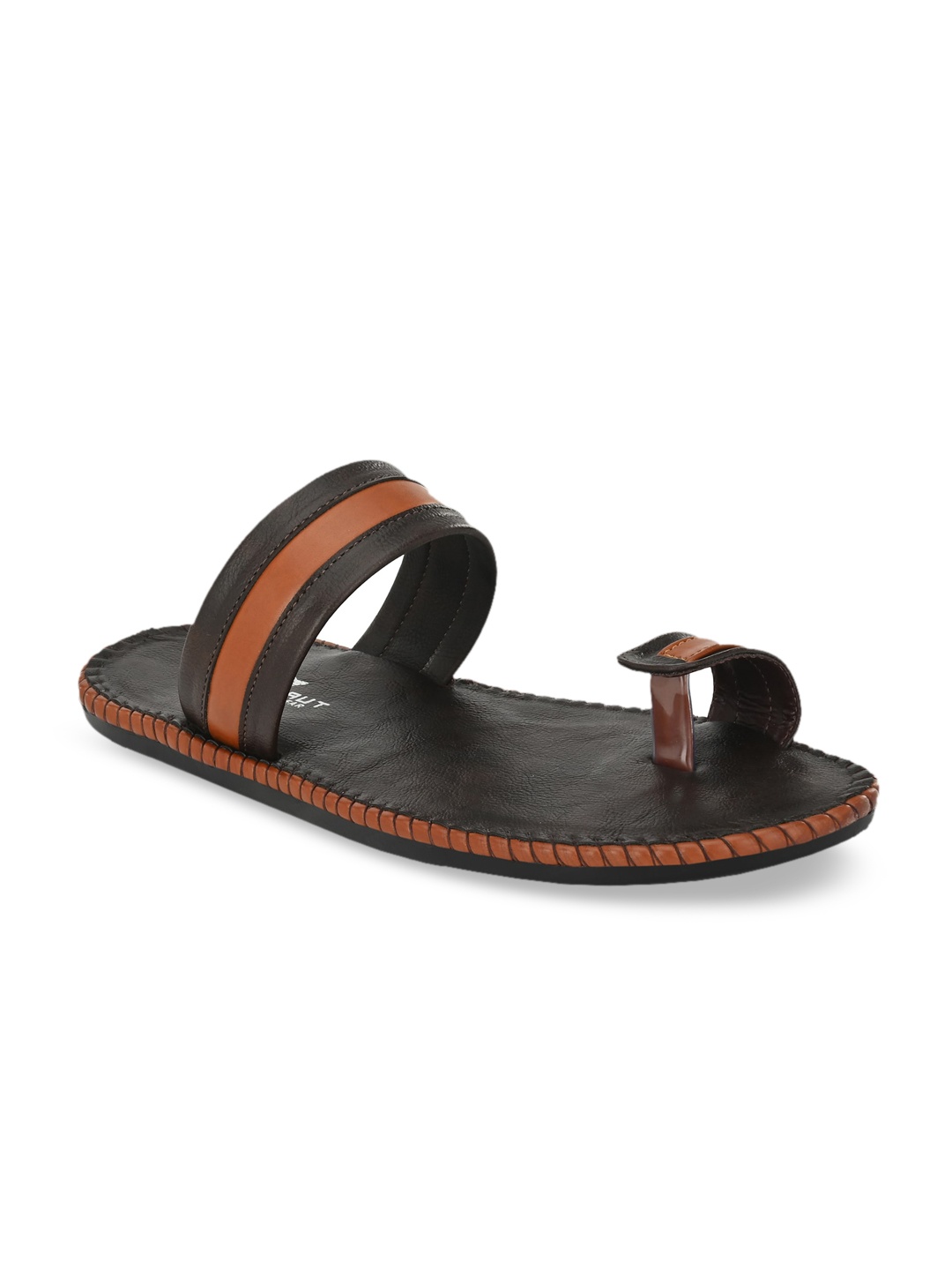 

Metronaut Men Brown & Black Colourblocked Comfort Sandals