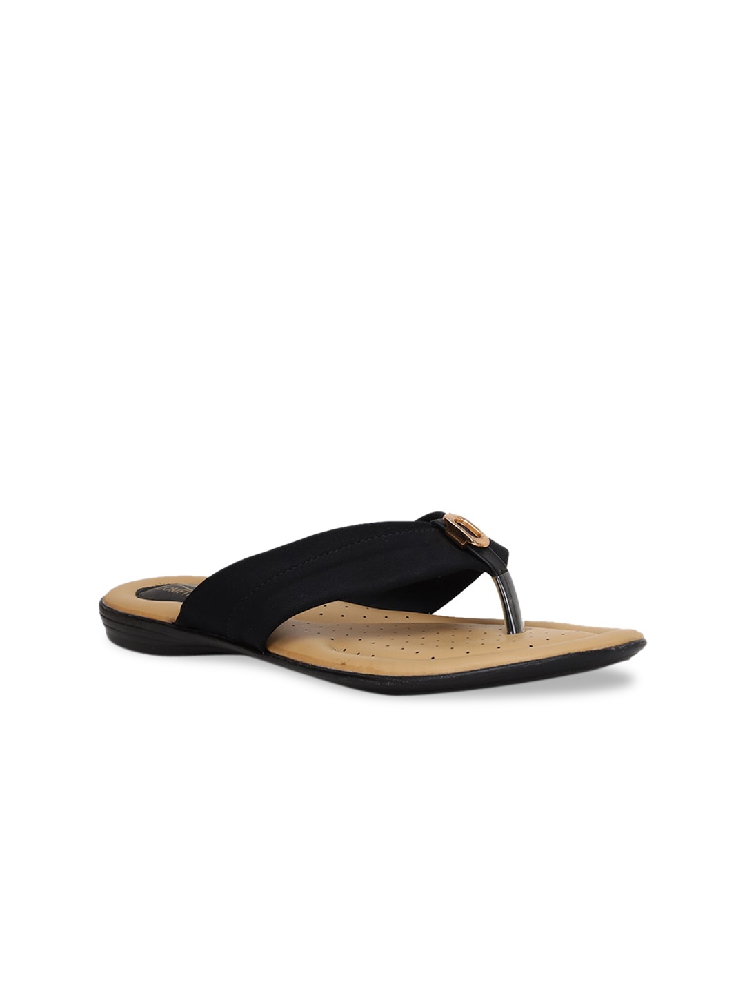 

Bata Women Black Solid Open Toe Flats