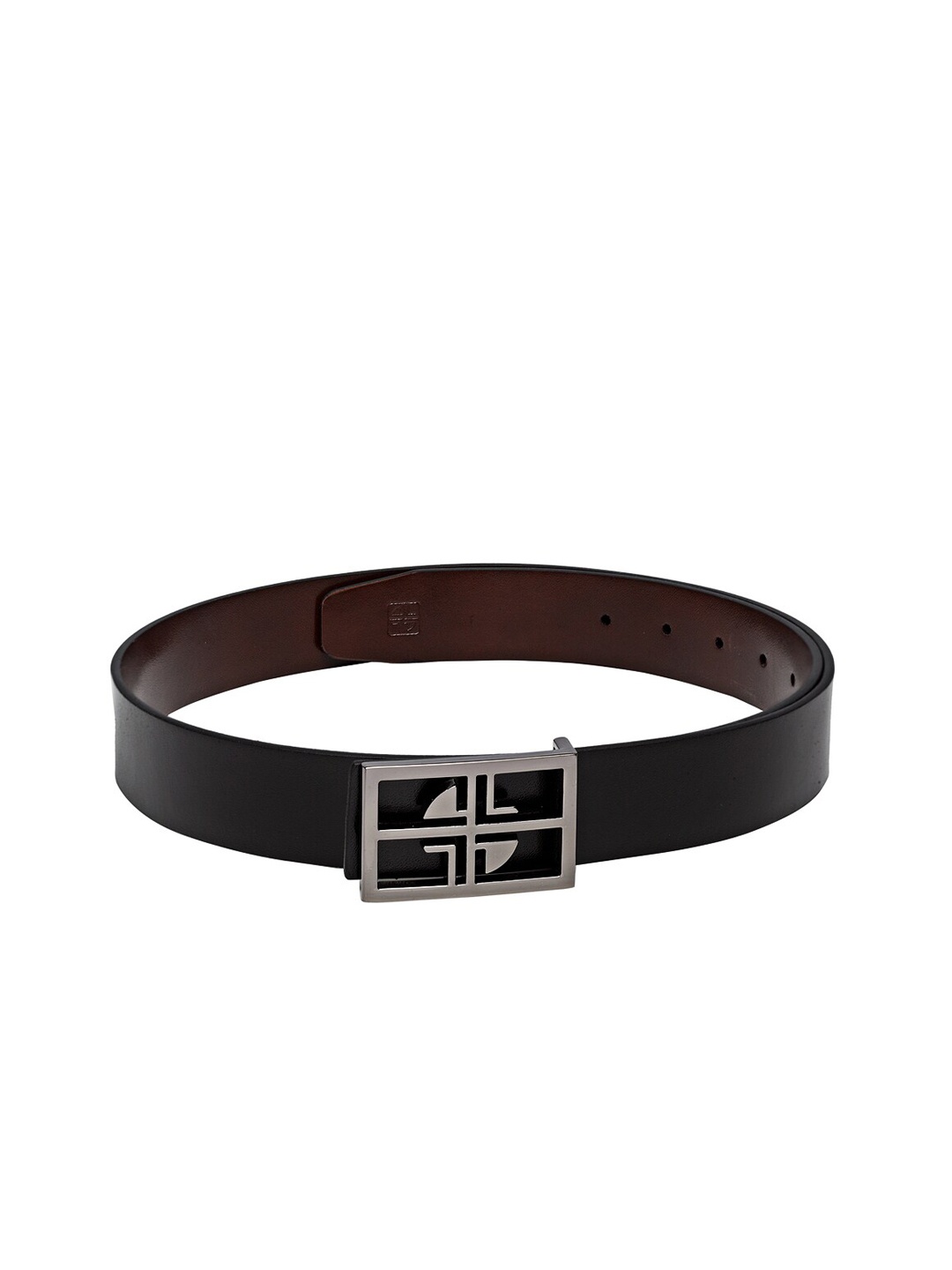 

Carlton London Men Black Solid Reversible Leather Belt