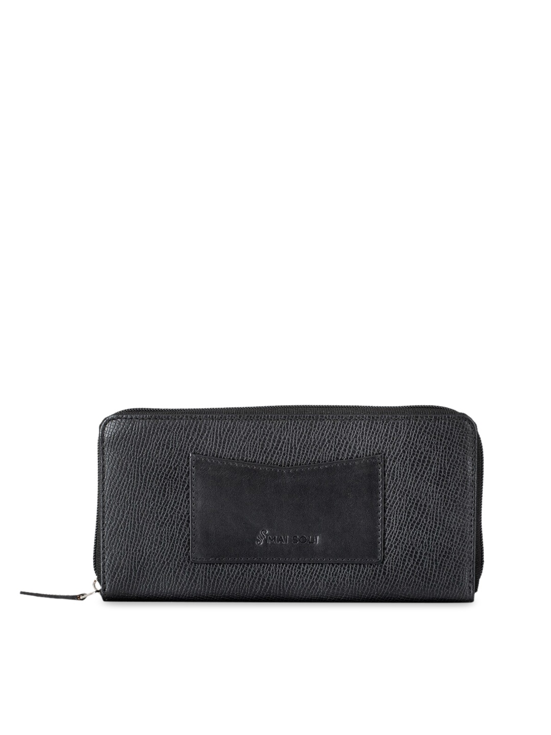 

MAI SOLI Women Black Solid Zip Around Wallet