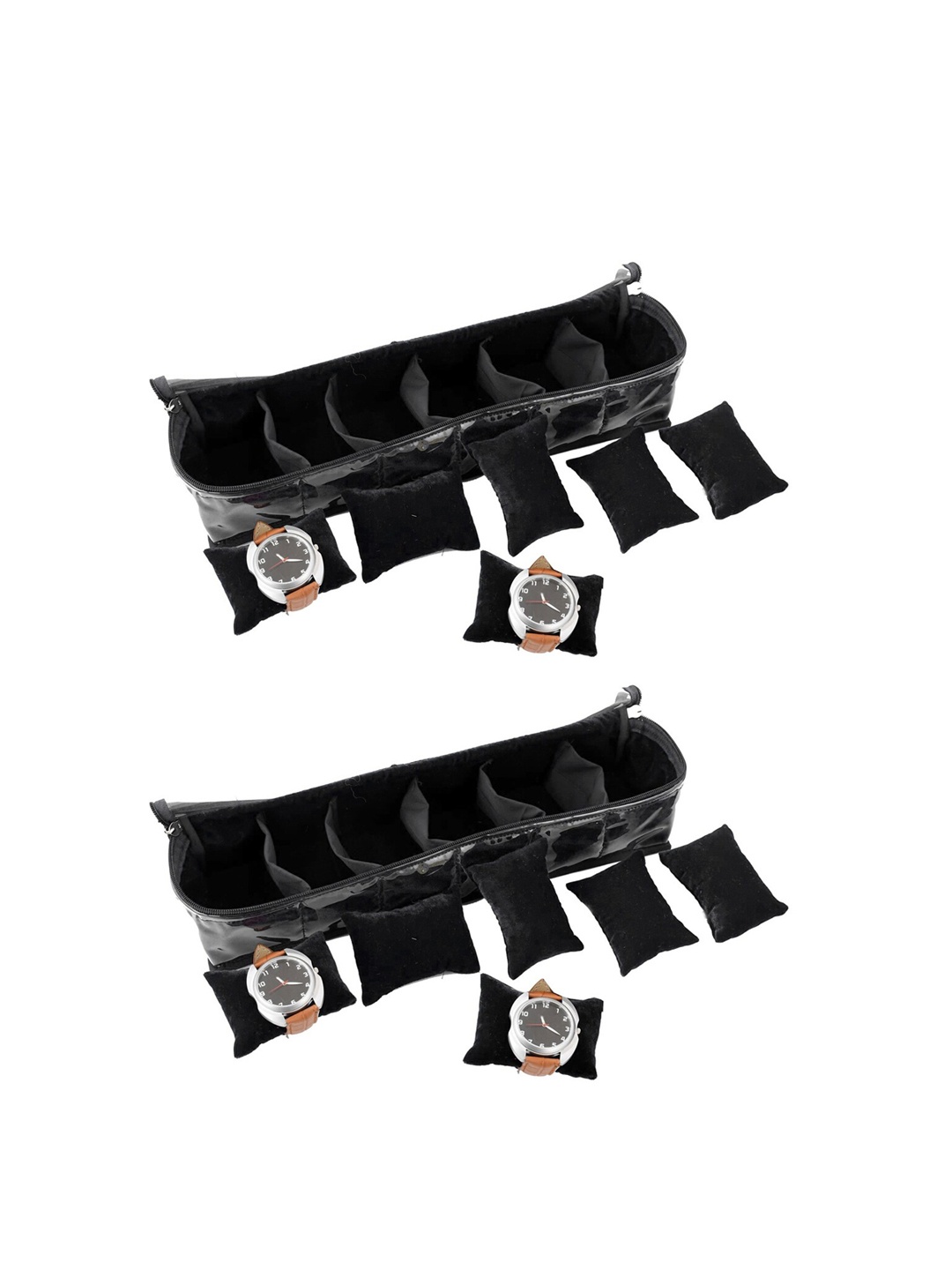

Kuber Industries Black & Transparent 2 Pcs Watch Organiser