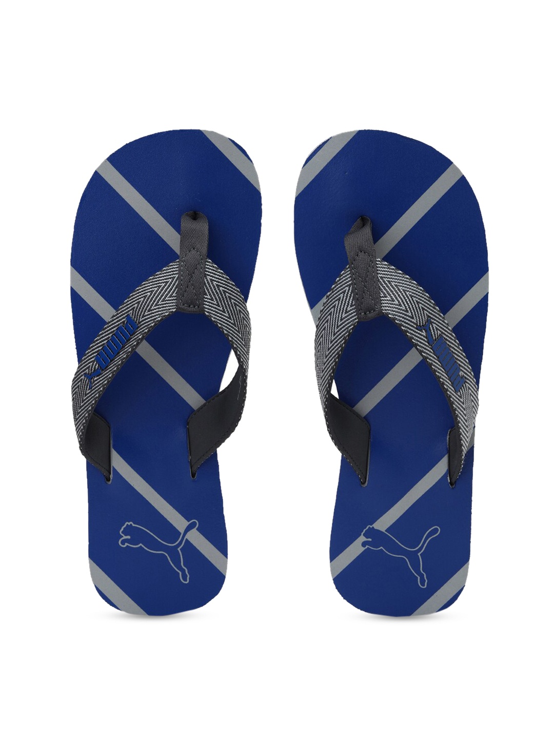 

Puma Unisex Grey & Blue Printed Thong Flip-Flops