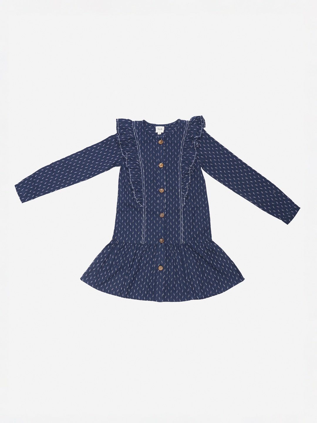 

luyk Girls Blue Printed A-Line Dress