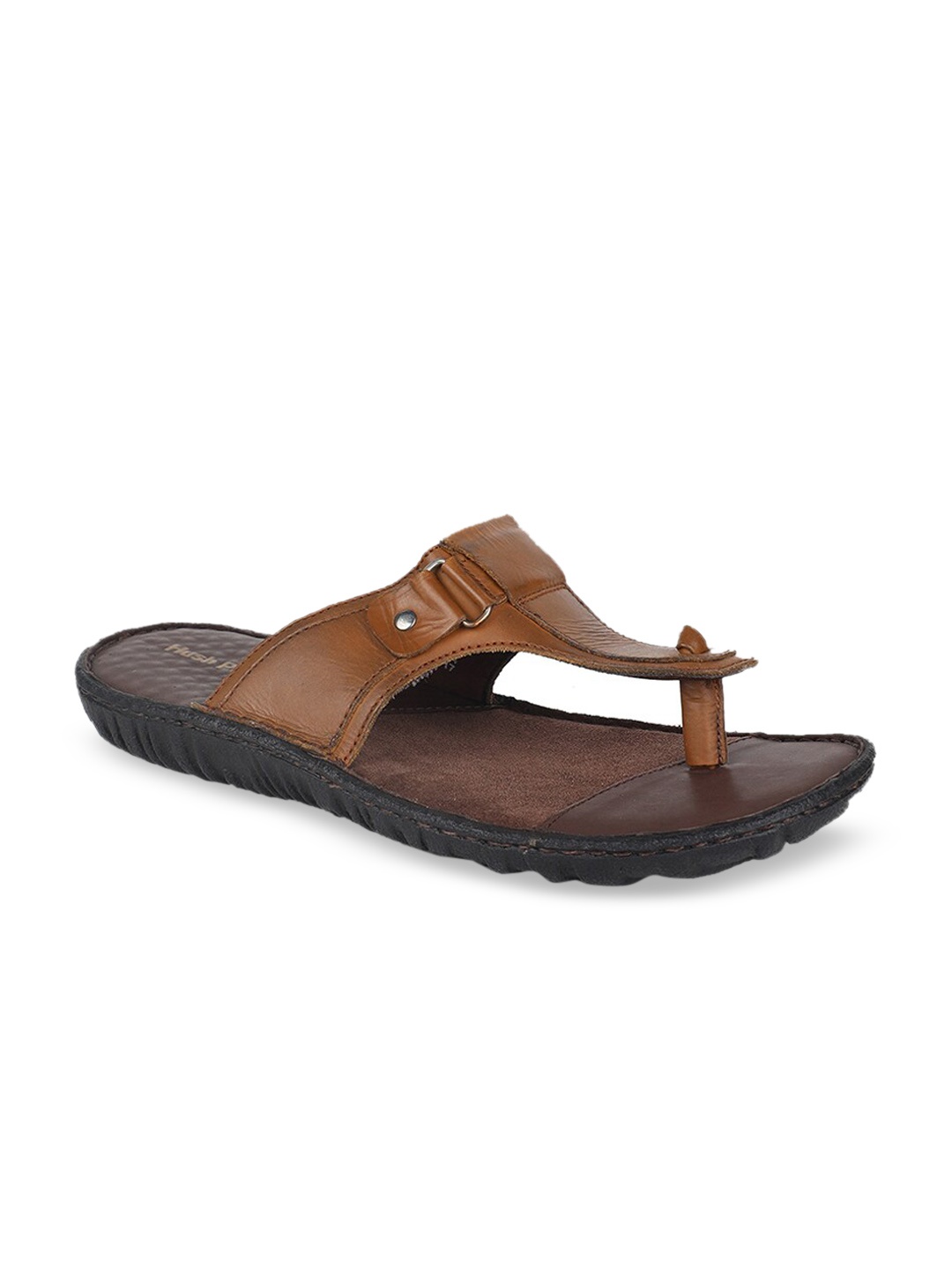 

Hush Puppies Men Brown Leather Comfort Sandals