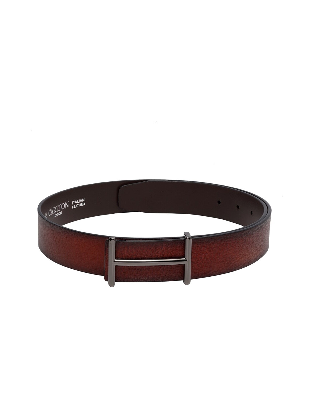 

Carlton London Men Tan Red Solid Leather Belt