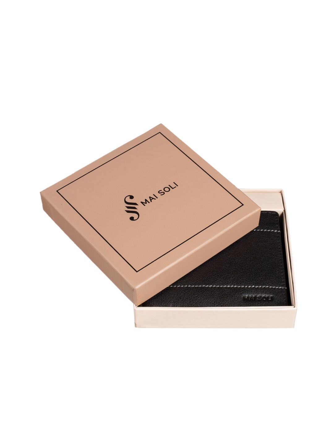 

MAI SOLI Men Black Solid Two Fold Wallet