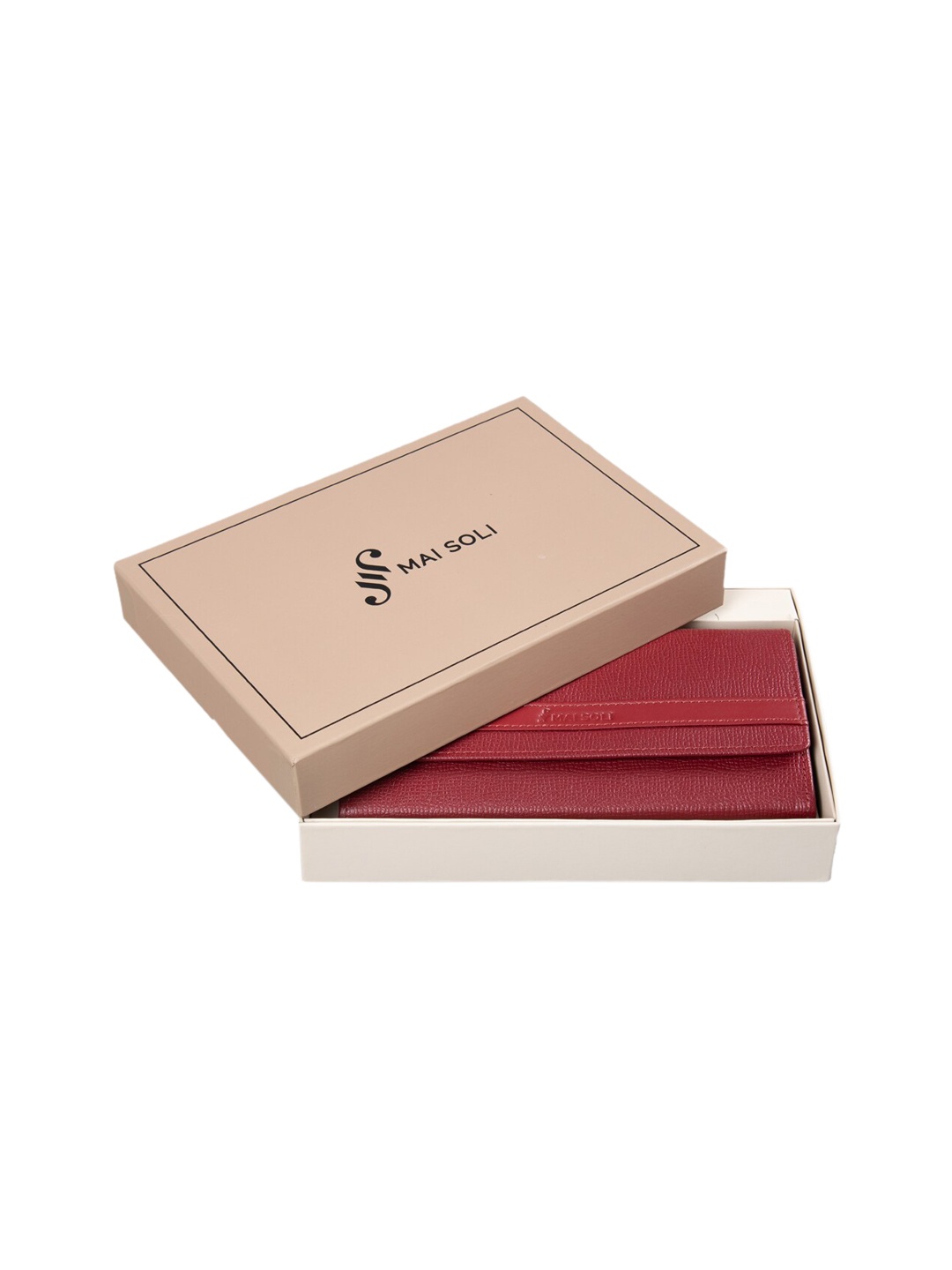 

MAI SOLI Women Red Solid Two Fold Genuine Leather Wallet