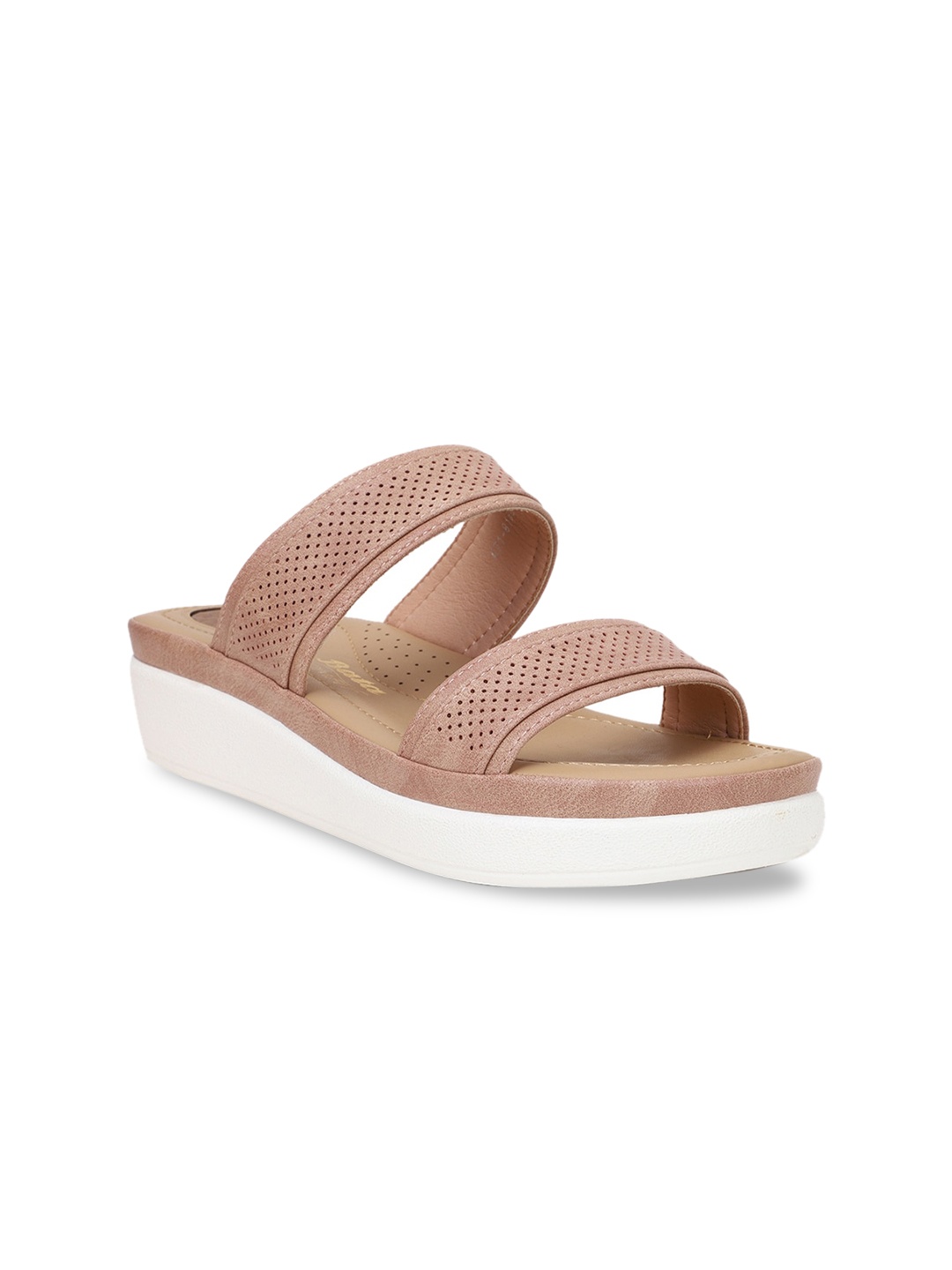 Bata Women Beige Solid Wedges